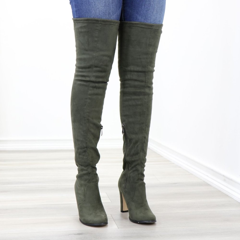 Over Knee High Boots Lace Up Slim Thigh High Heels - Picture 3 of 15